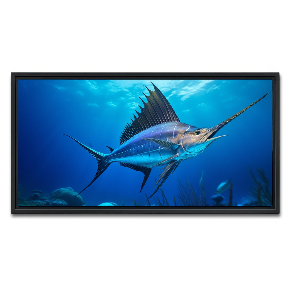 AUTO-MOCKUP WHITE | Swordfish | 1 Piece | Black Framed Canvas | group=2x1