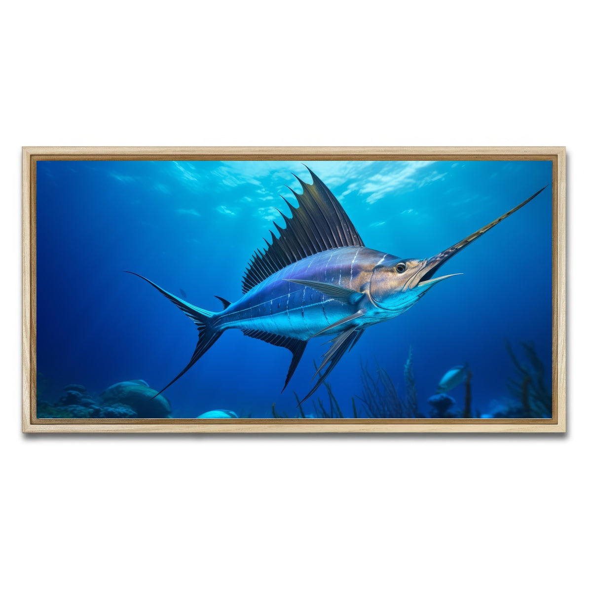 AUTO-MOCKUP WHITE | Swordfish | 1 Piece | Natural Framed Canvas | group=2x1