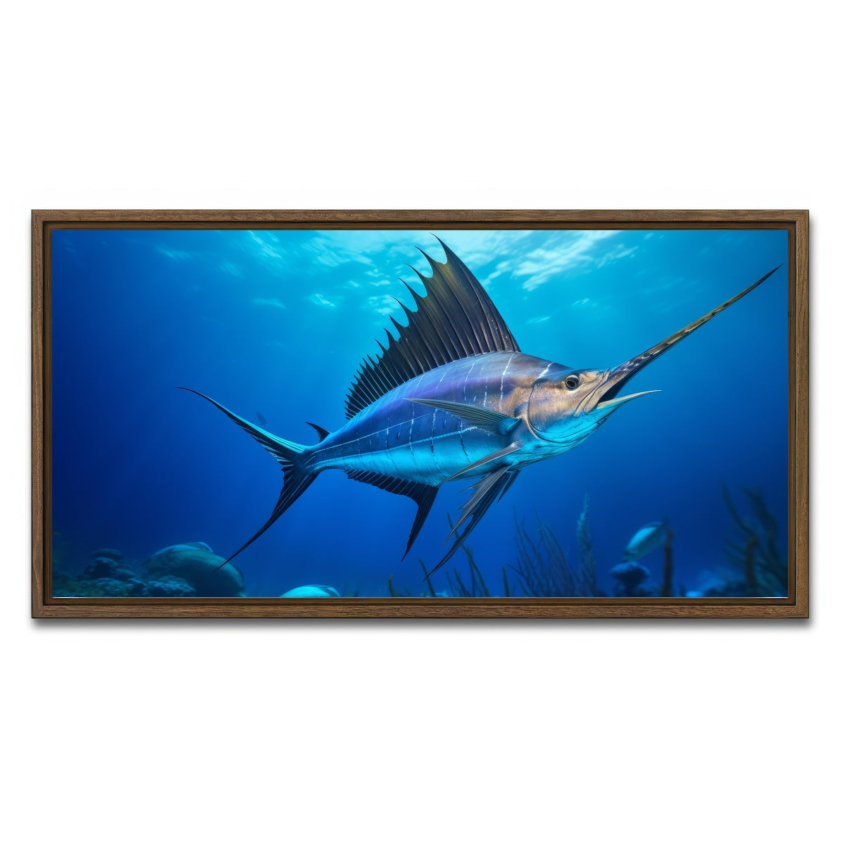 AUTO-MOCKUP WHITE | Swordfish | 1 Piece | Walnut Framed Canvas | group=2x1