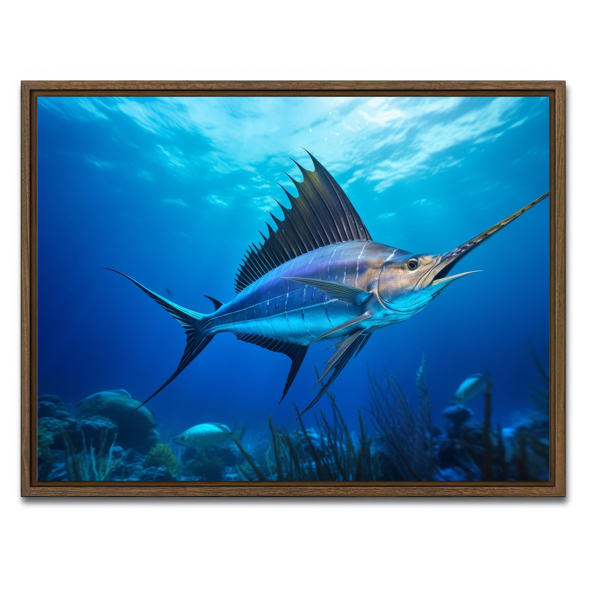 AUTO-MOCKUP WHITE | Swordfish | 1 Piece | Walnut Framed Canvas | group=4x3