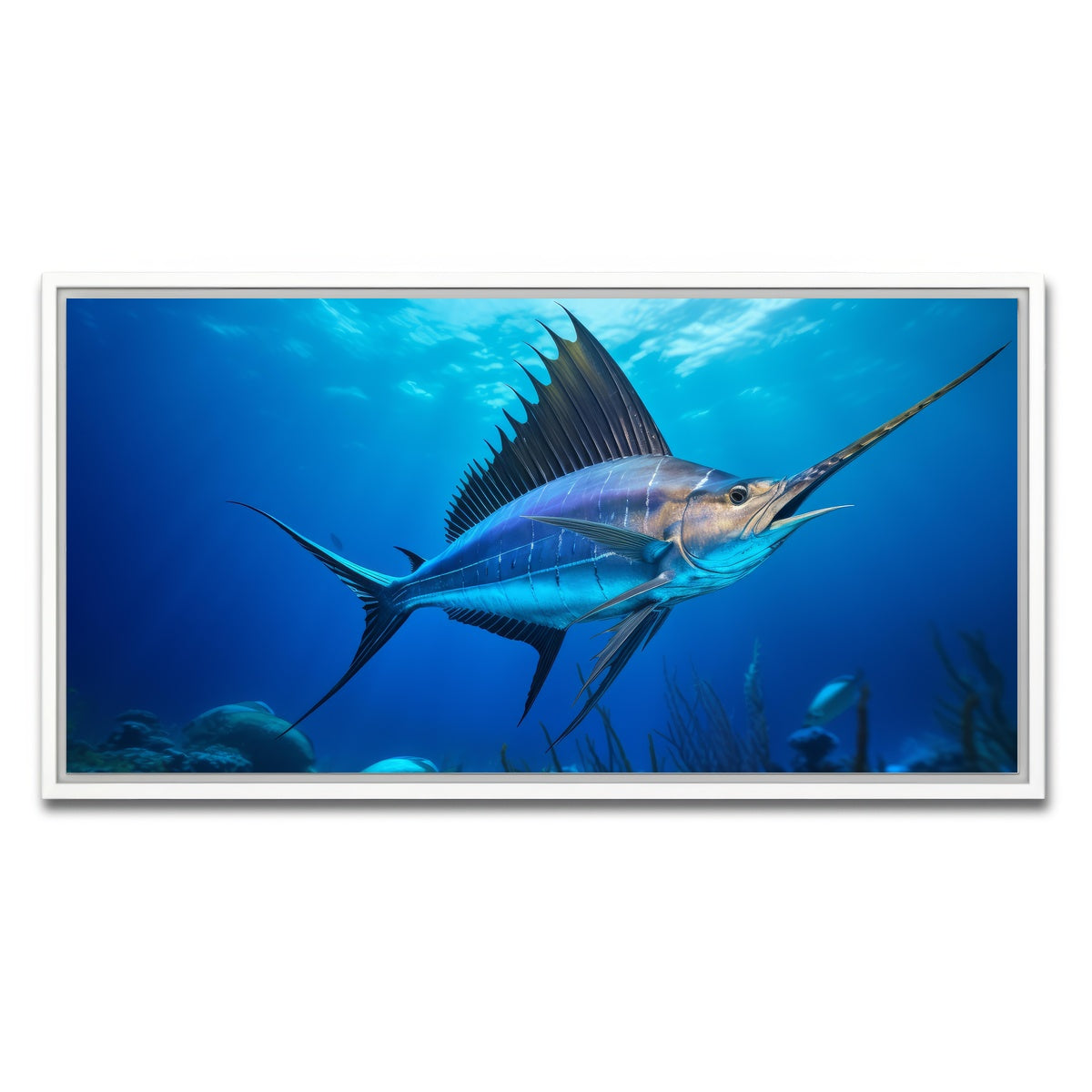 AUTO-MOCKUP WHITE | Swordfish | 1 Piece | White Framed Canvas | group=2x1