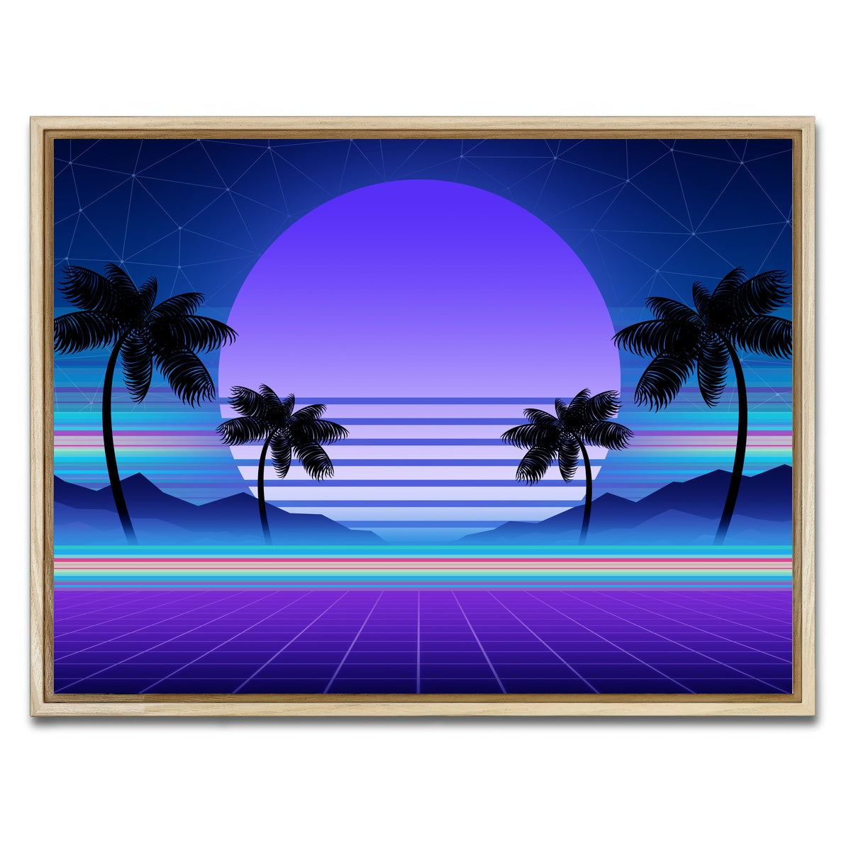 AUTO-MOCKUP WHITE | Synthwave and retrowave | 1 Piece | Natural Framed Canvas | group=4x3