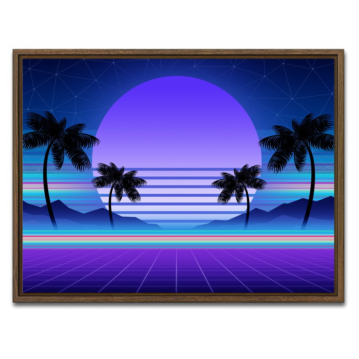 AUTO-MOCKUP WHITE | Synthwave and retrowave | 1 Piece | Walnut Framed Canvas | group=4x3