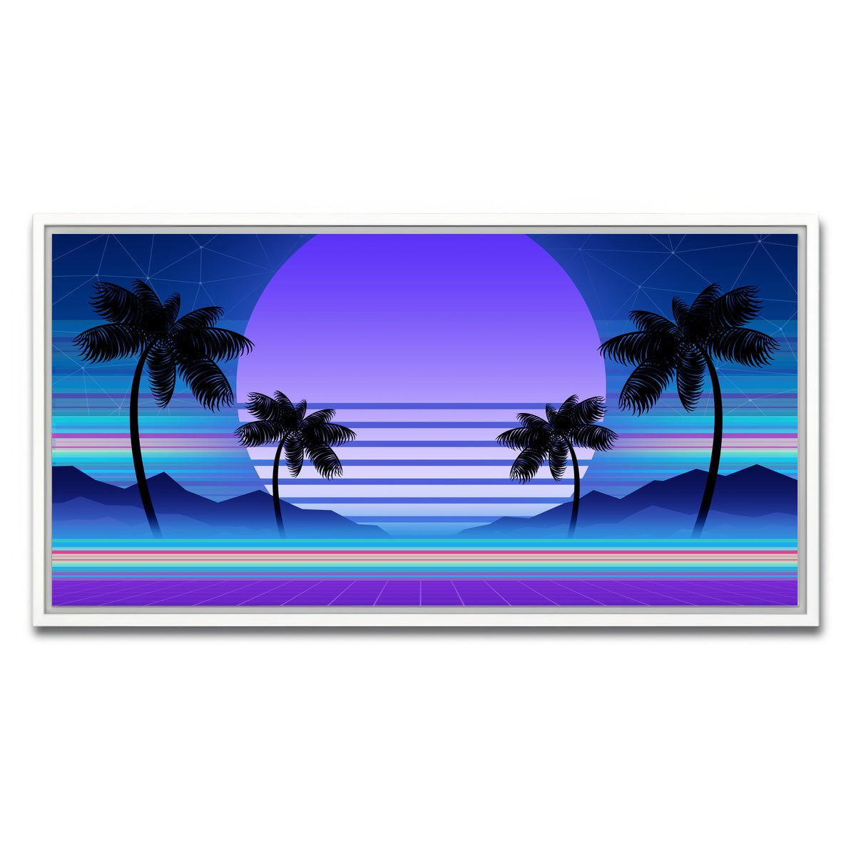 AUTO-MOCKUP WHITE | Synthwave and retrowave | 1 Piece | White Framed Canvas | group=2x1