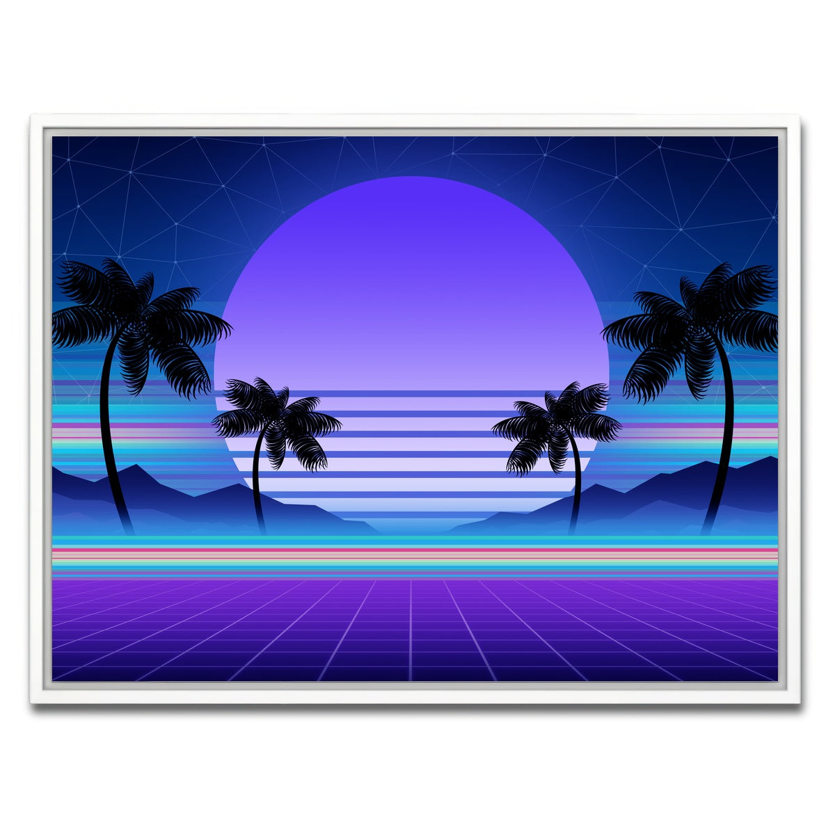 AUTO-MOCKUP WHITE | Synthwave and retrowave | 1 Piece | White Framed Canvas | group=4x3