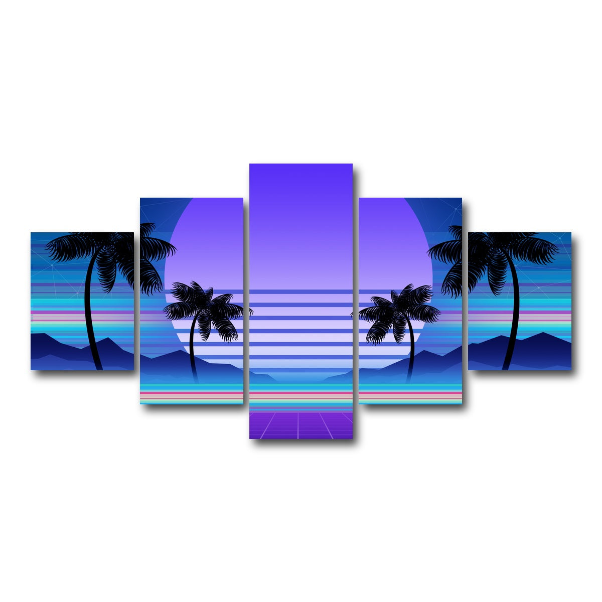 AUTO-MOCKUP WHITE | Synthwave and retrowave | 5 Piece | Gallery Wrap Canvas | group=5_short