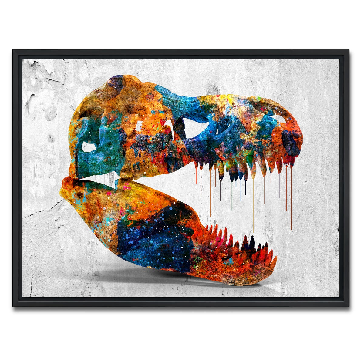 AUTO-MOCKUP WHITE | T-Rex skull | 1 Piece | Black Framed Canvas | group=4x3