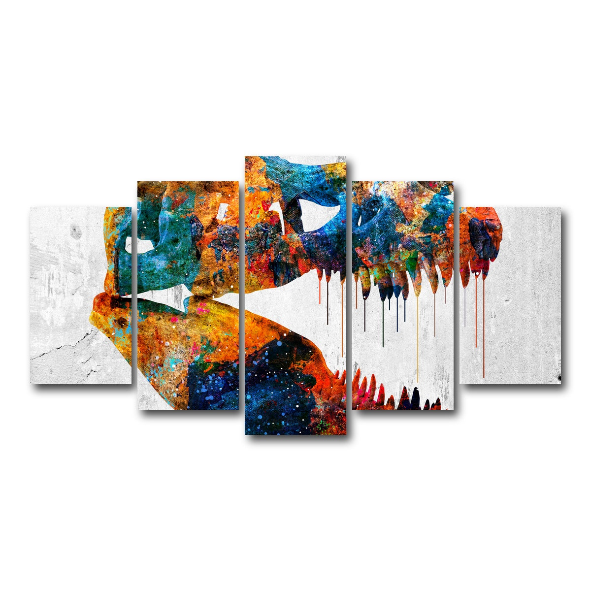 AUTO-MOCKUP WHITE | T-Rex skull | 5 Piece | Gallery Wrap Canvas | group=5_normal