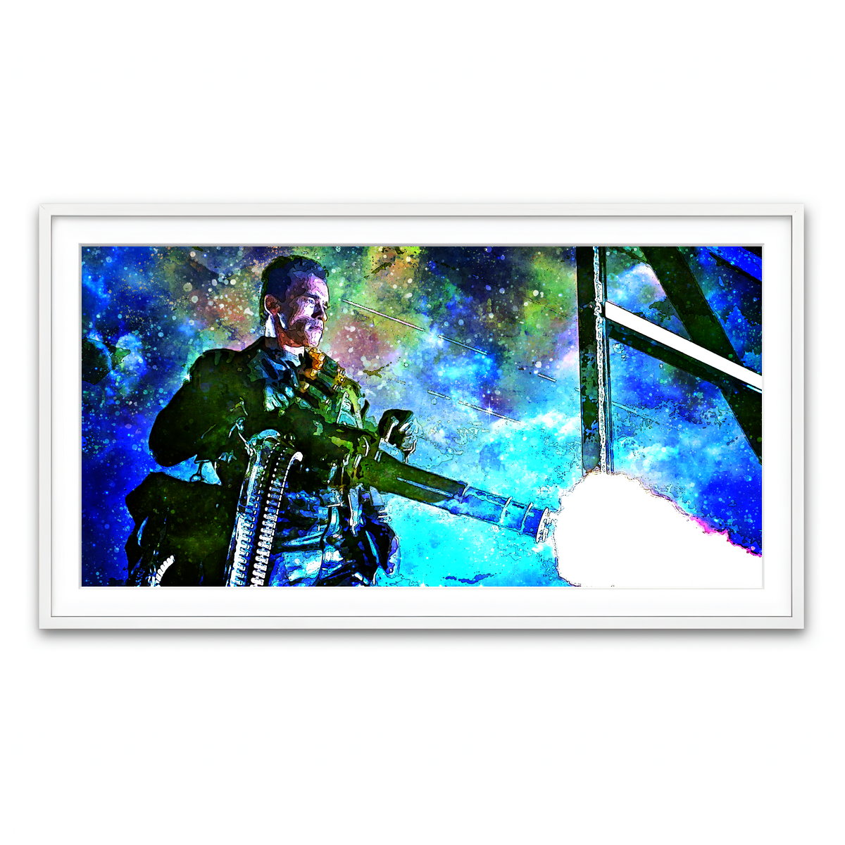 Framed Print 2x1 White