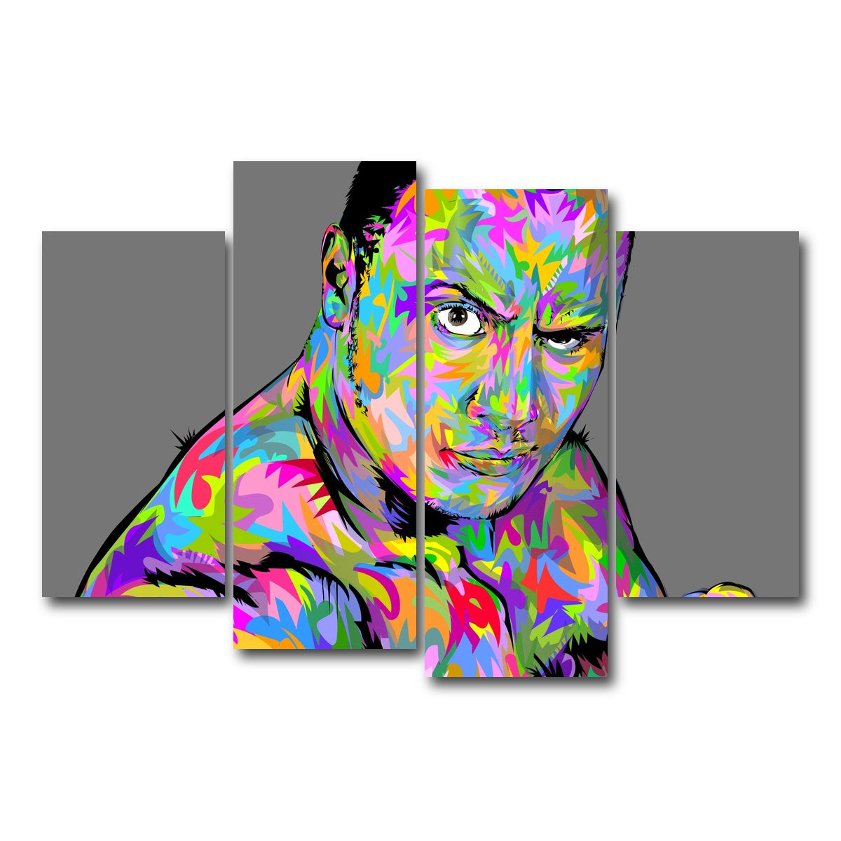 AUTO-MOCKUP WHITE | THE ROCK | 4 Piece | Gallery Wrap Canvas | group=4_short