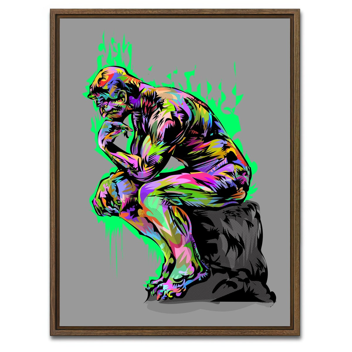 AUTO-MOCKUP WHITE | THINKER | 1 Piece | Walnut Framed Canvas | group=3x4