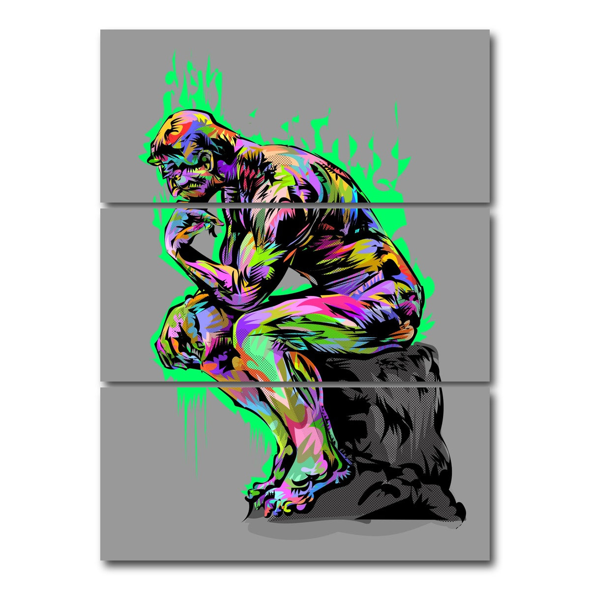 AUTO-MOCKUP WHITE | THINKER | 3 Piece | Gallery Wrap Canvas | group=8x18_stacked