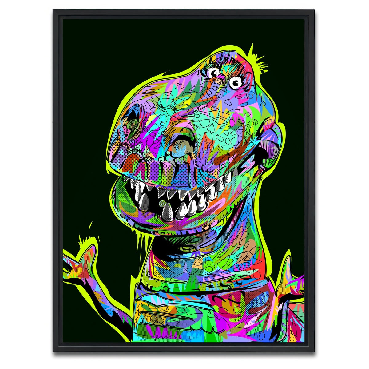 AUTO-MOCKUP WHITE | TYRANNOSAURUS | 1 Piece | Black Framed Canvas | group=3x4