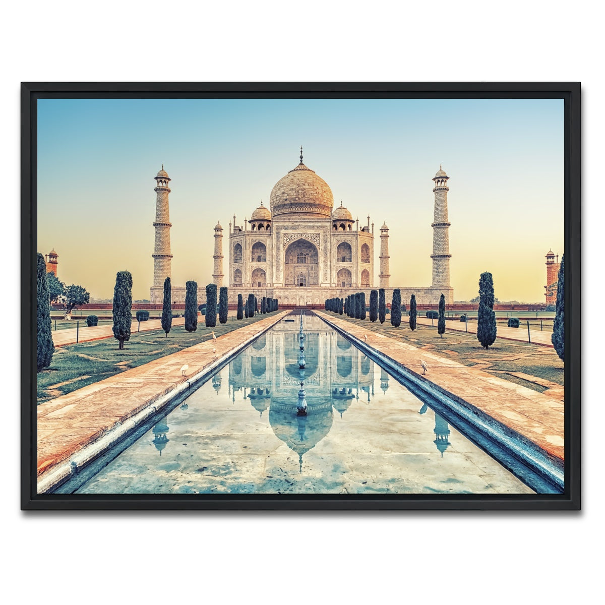 AUTO-MOCKUP WHITE | Taj Mahal Mausoleum | 1 Piece | Black Framed Canvas | group=4x3