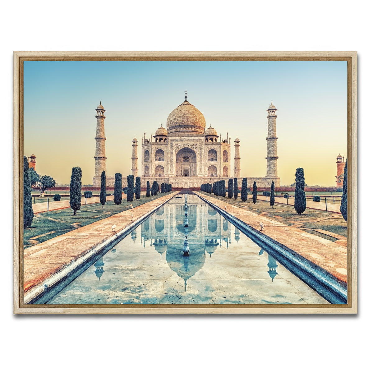AUTO-MOCKUP WHITE | Taj Mahal Mausoleum | 1 Piece | Natural Framed Canvas | group=4x3