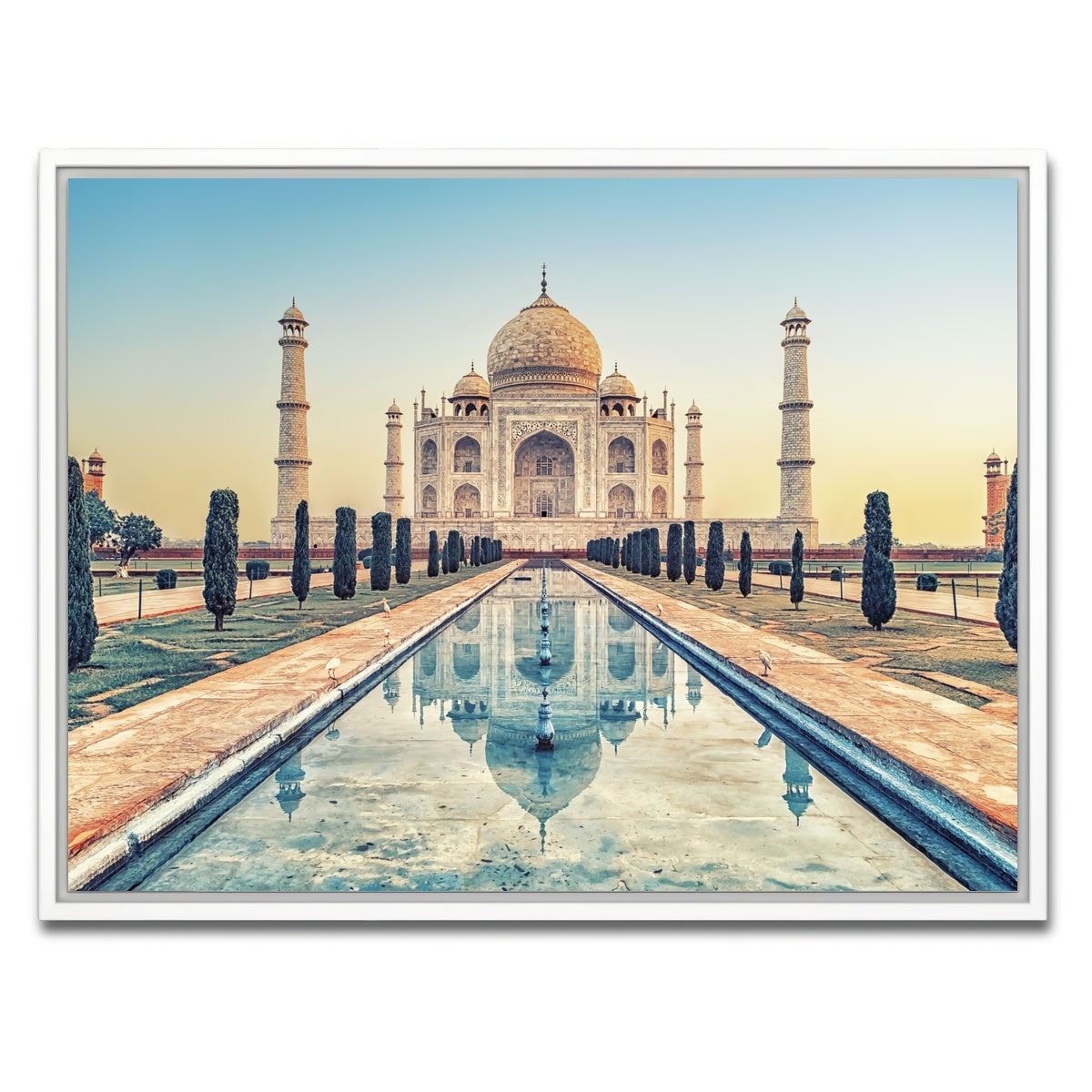AUTO-MOCKUP WHITE | Taj Mahal Mausoleum | 1 Piece | White Framed Canvas | group=4x3