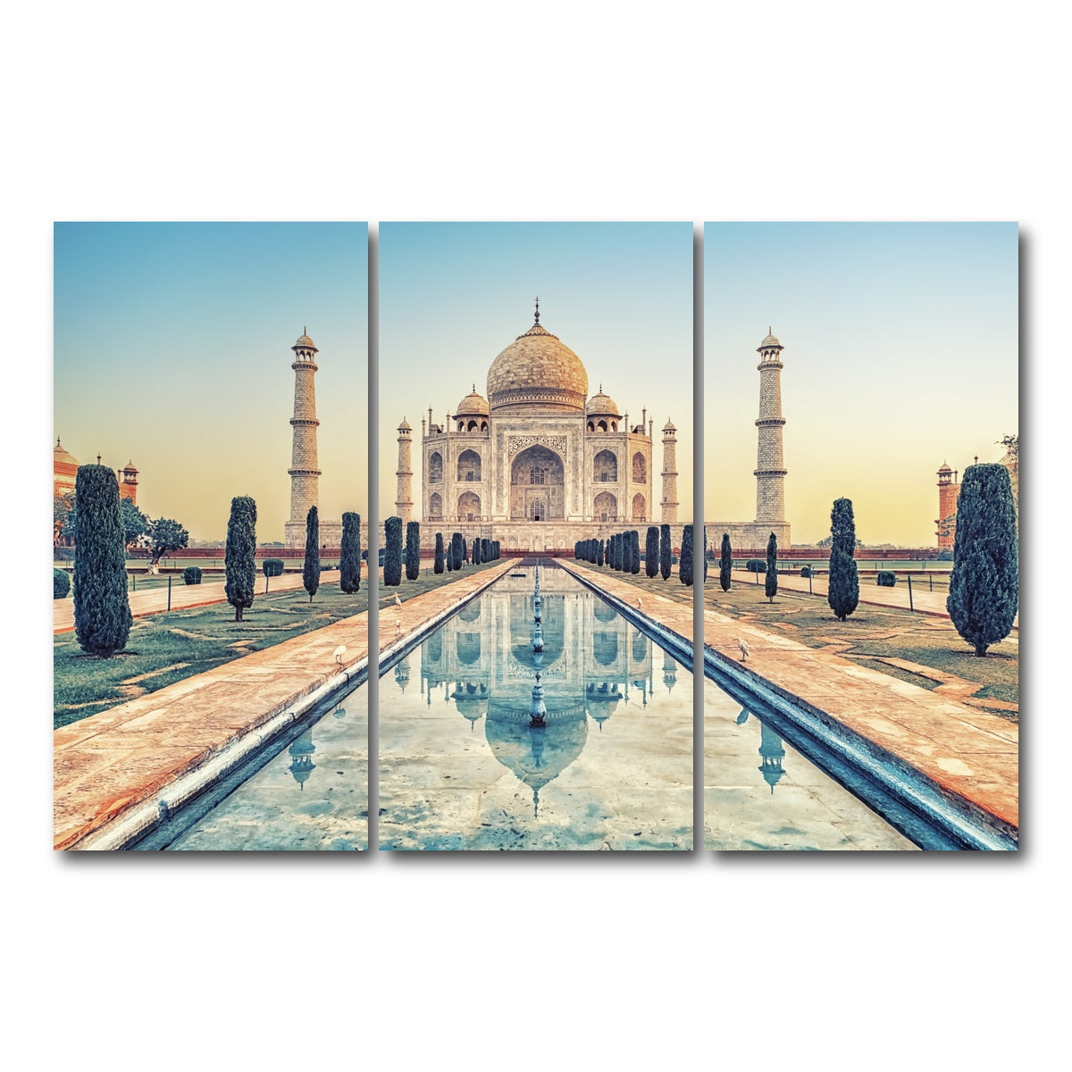 AUTO-MOCKUP WHITE | Taj Mahal Mausoleum | 3 Piece | Gallery Wrap Canvas | group=12x24