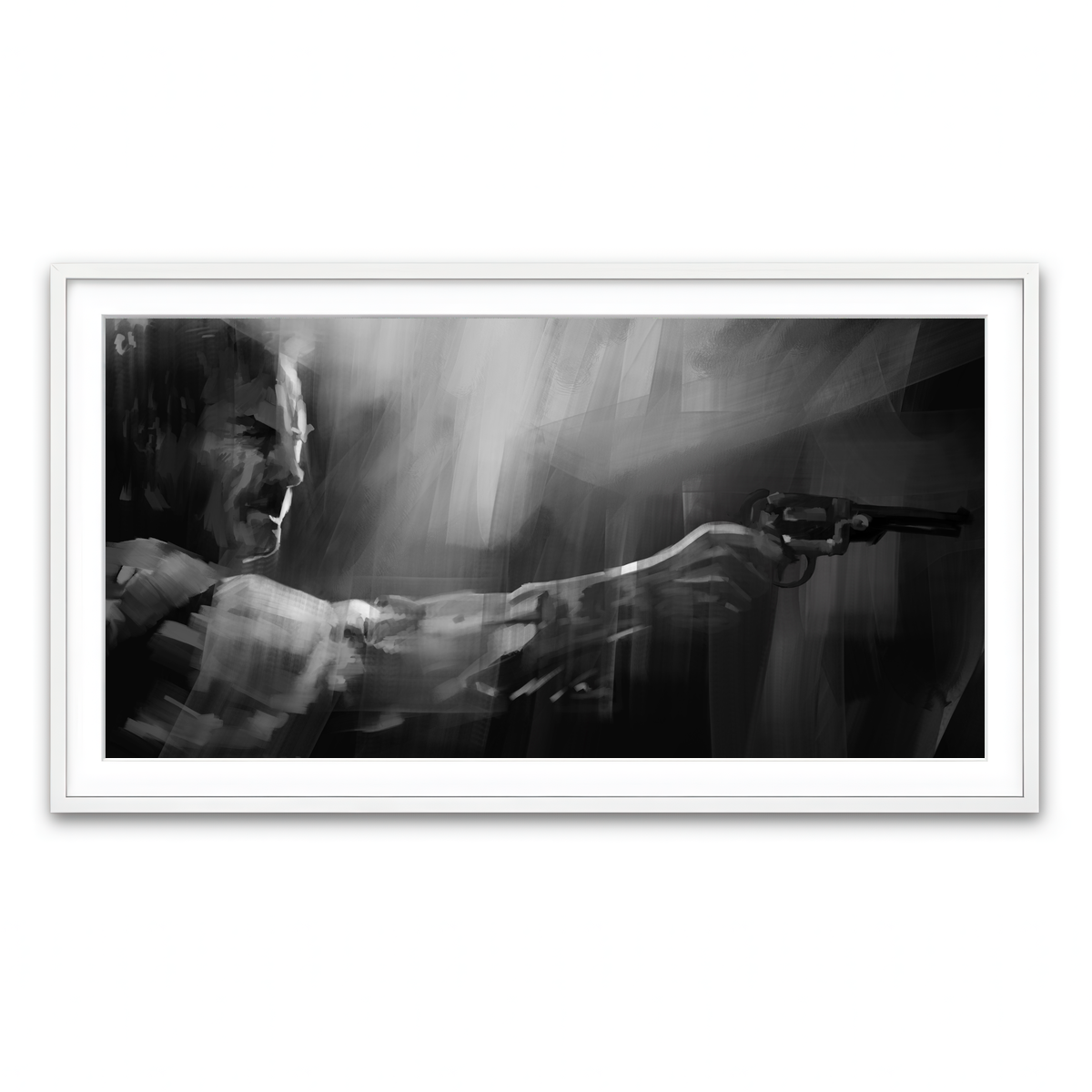 Framed Print 2x1 White