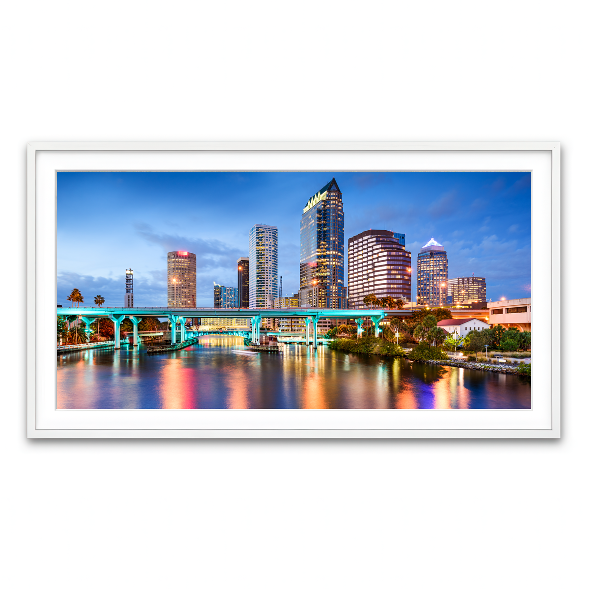 Framed Print 2x1 White