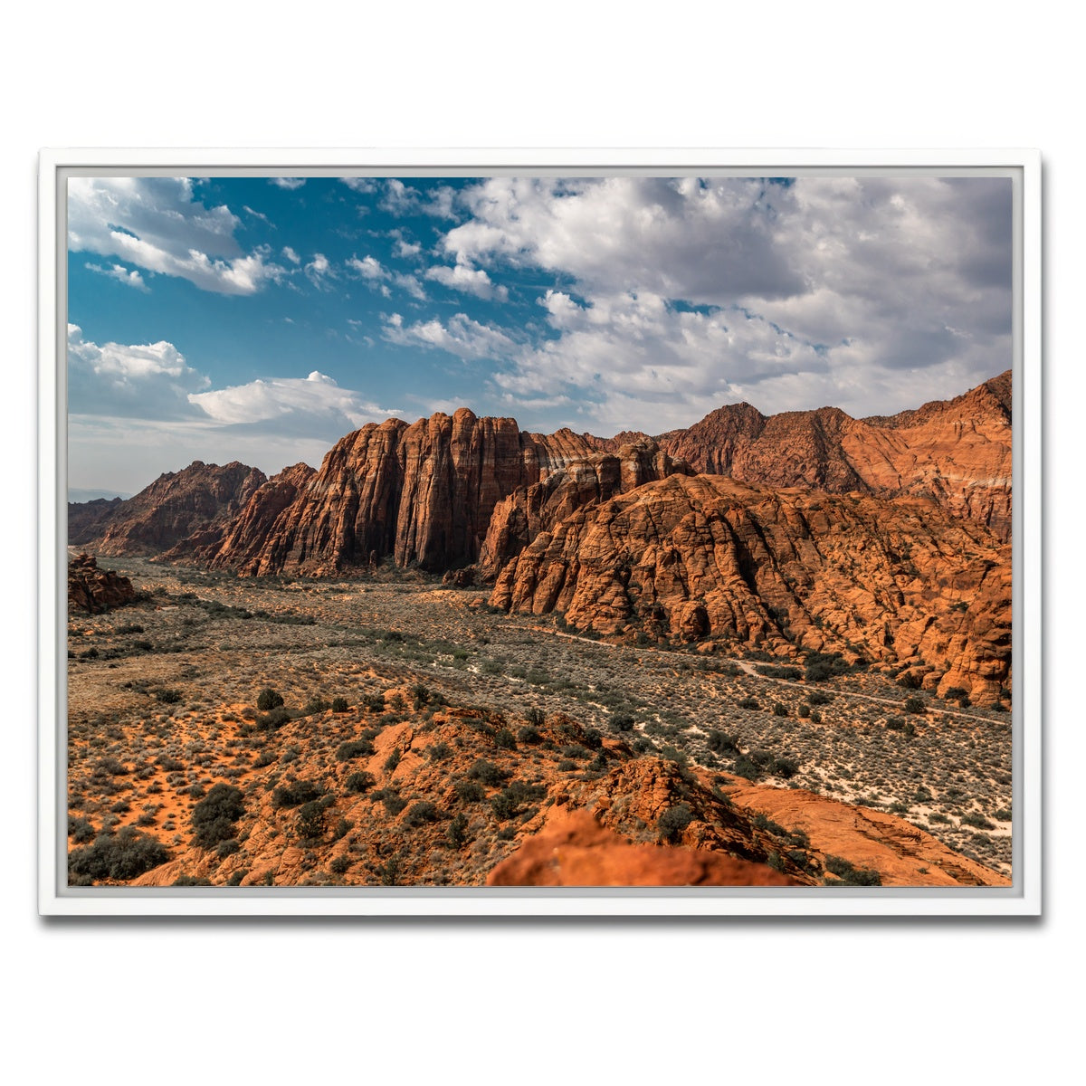 AUTO-MOCKUP WHITE | Tan & Blue | 1 Piece | White Framed Canvas | group=4x3