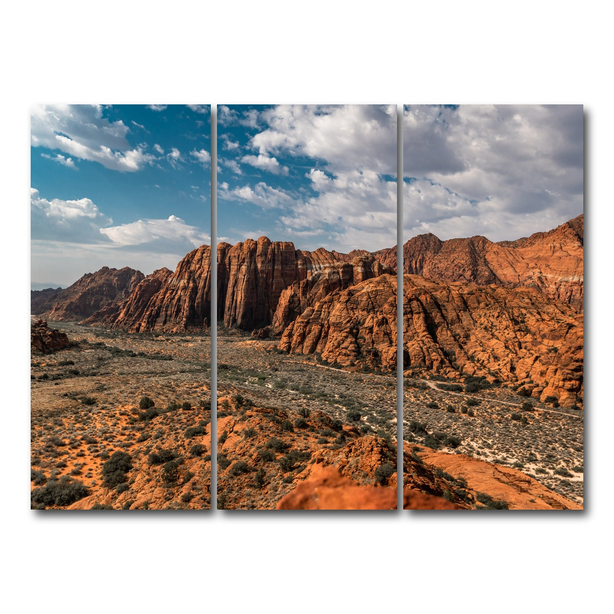 AUTO-MOCKUP WHITE | Tan & Blue | 3 Piece | Gallery Wrap Canvas | group=8x18