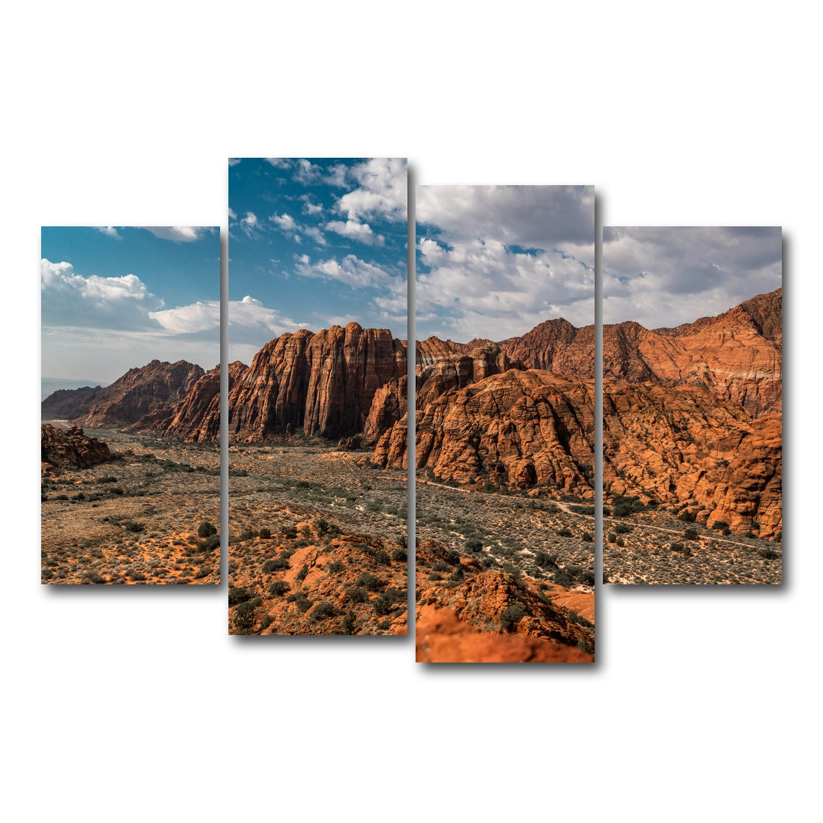 AUTO-MOCKUP WHITE | Tan & Blue | 4 Piece | Gallery Wrap Canvas | group=4_short