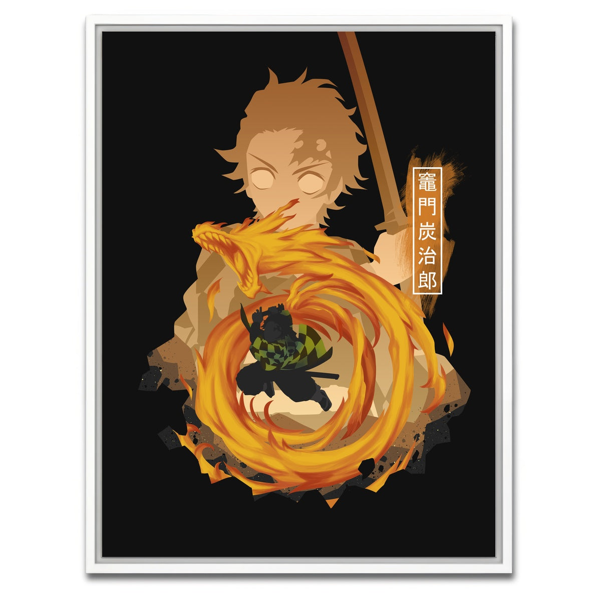 AUTO-MOCKUP WHITE | Tanjiro | 1 Piece | White Framed Canvas | group=3x4