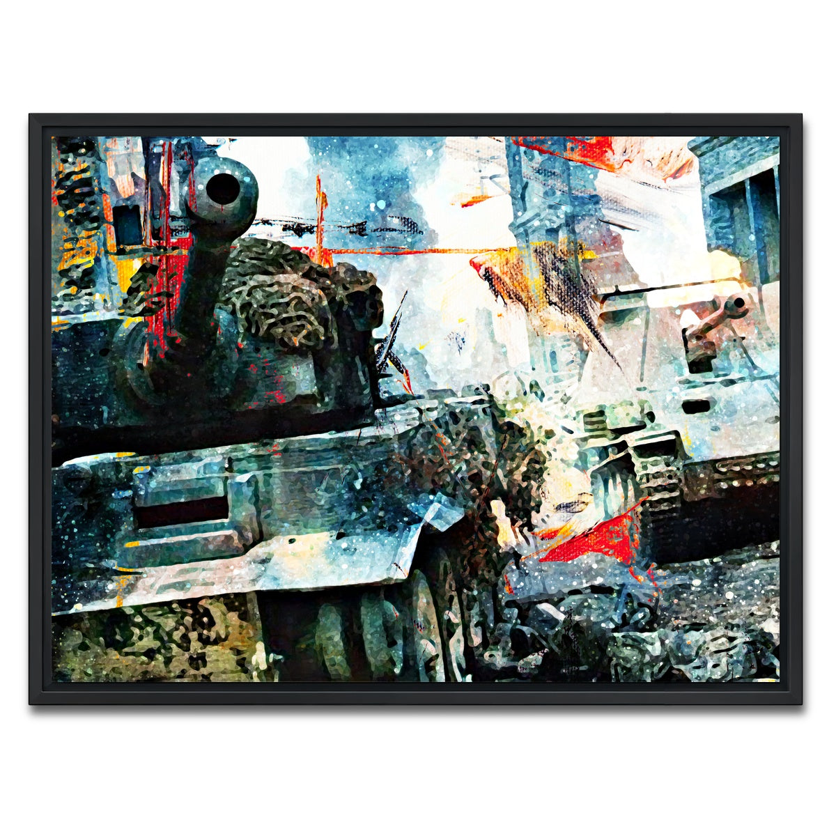 AUTO-MOCKUP WHITE | Tank Battle | 1 Piece | Black Framed Canvas | group=4x3