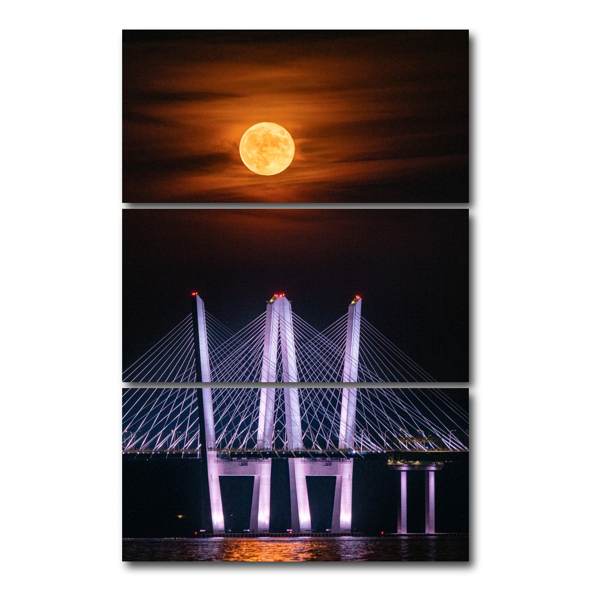 AUTO-MOCKUP WHITE | Tappan Zee Bridge | 3 Piece | Gallery Wrap Canvas | group=12x24_stacked
