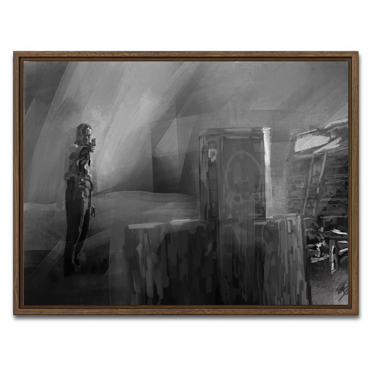 AUTO-MOCKUP WHITE | Target practice | 1 Piece | Walnut Framed Canvas | group=4x3