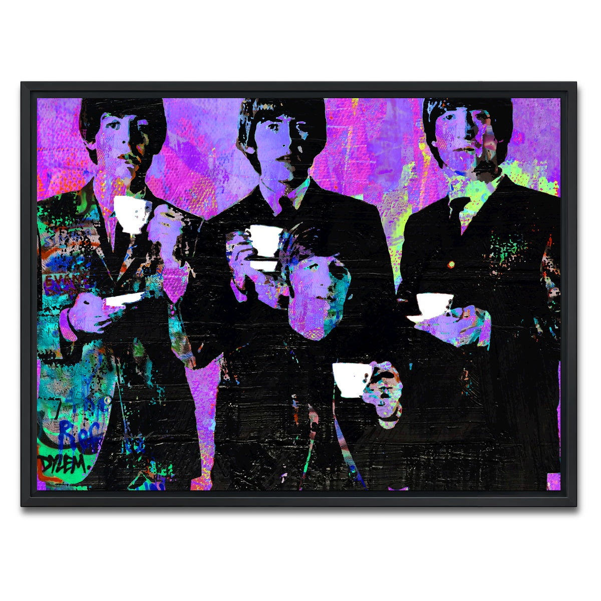 AUTO-MOCKUP WHITE | Tea Time with The Beatles | 1 Piece | Black Framed Canvas | group=4x3