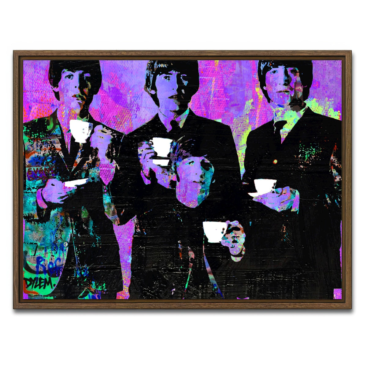 AUTO-MOCKUP WHITE | Tea Time with The Beatles | 1 Piece | Walnut Framed Canvas | group=4x3