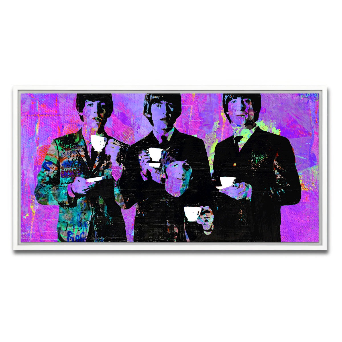 AUTO-MOCKUP WHITE | Tea Time with The Beatles | 1 Piece | White Framed Canvas | group=2x1