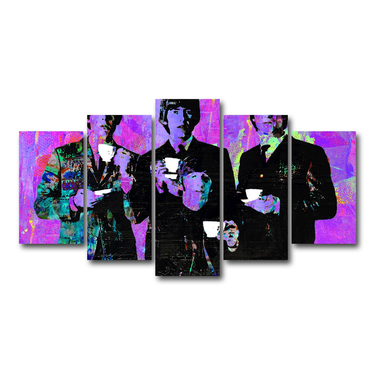 AUTO-MOCKUP WHITE | Tea Time with The Beatles | 5 Piece | Gallery Wrap Canvas | group=5_normal