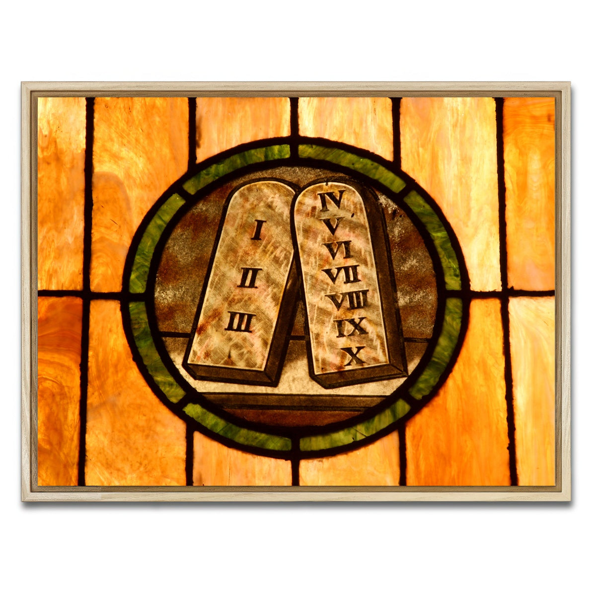 AUTO-MOCKUP WHITE | Ten commandments Crystal art | 1 Piece | Natural Framed Canvas | group=4x3