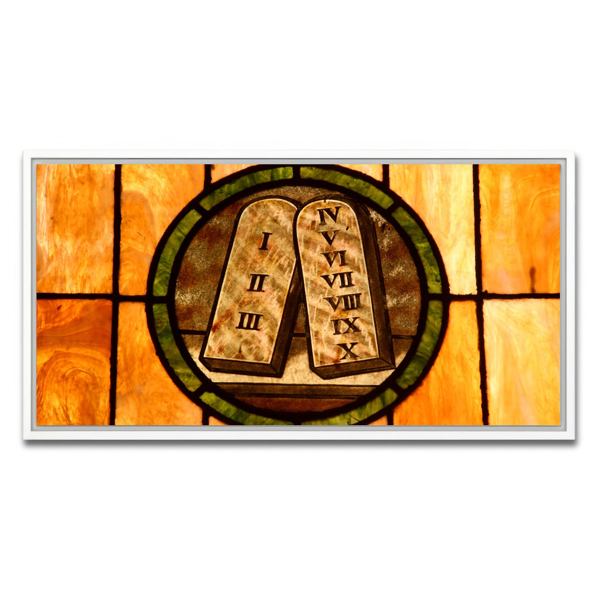 AUTO-MOCKUP WHITE | Ten commandments Crystal art | 1 Piece | White Framed Canvas | group=2x1