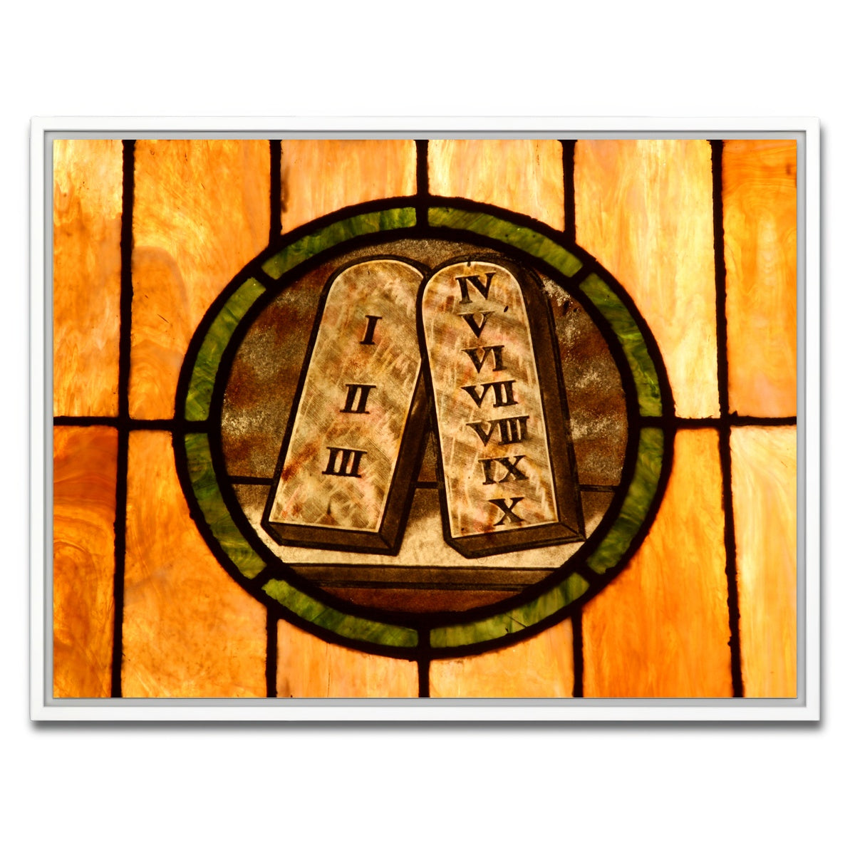 AUTO-MOCKUP WHITE | Ten commandments Crystal art | 1 Piece | White Framed Canvas | group=4x3