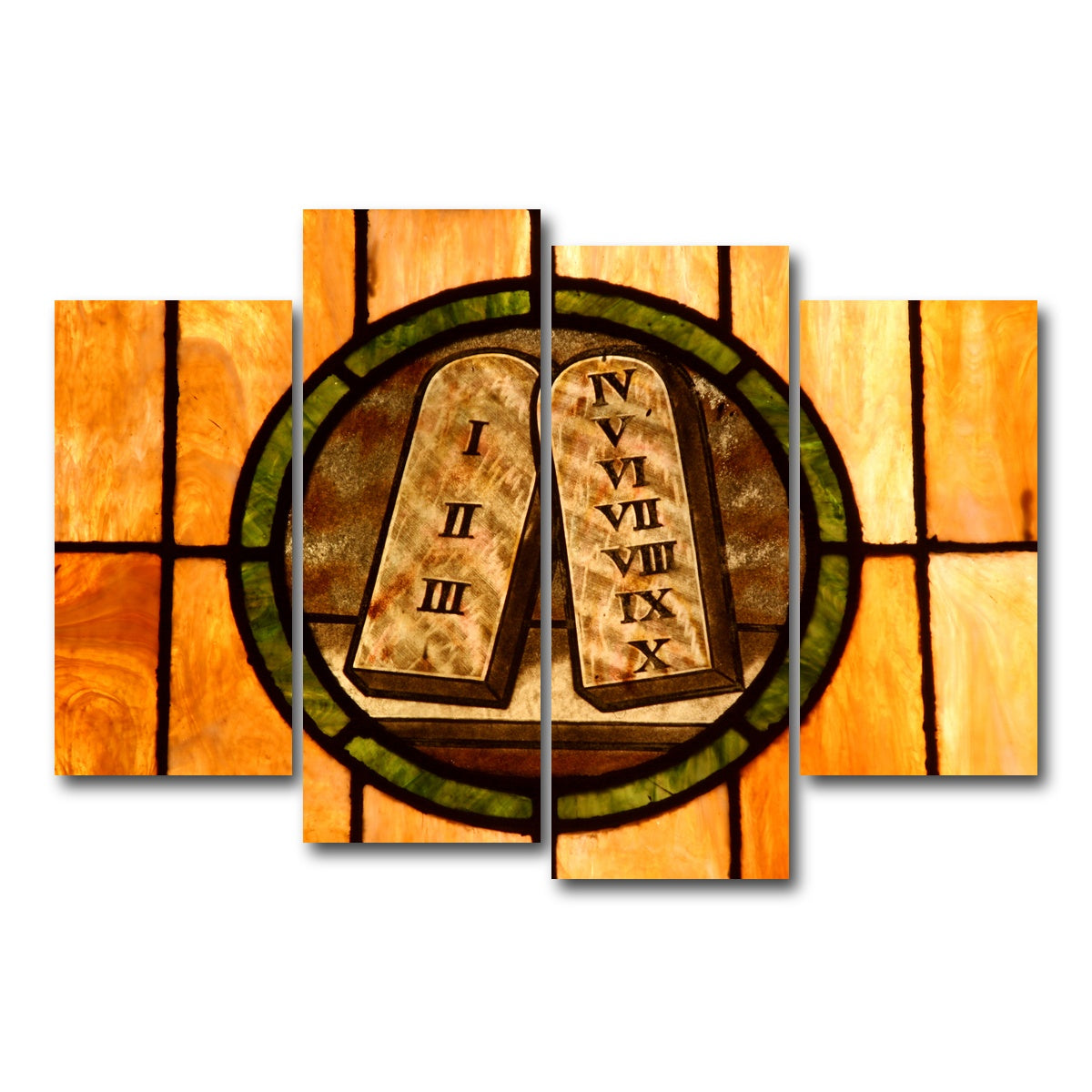 AUTO-MOCKUP WHITE | Ten commandments Crystal art | 4 Piece | Gallery Wrap Canvas | group=4_short