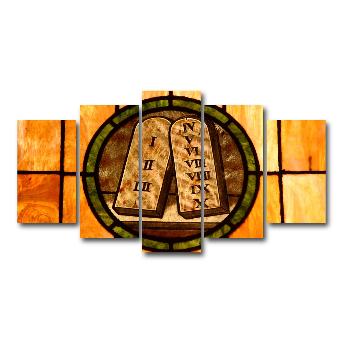 AUTO-MOCKUP WHITE | Ten commandments Crystal art | 5 Piece | Gallery Wrap Canvas | group=5_normal