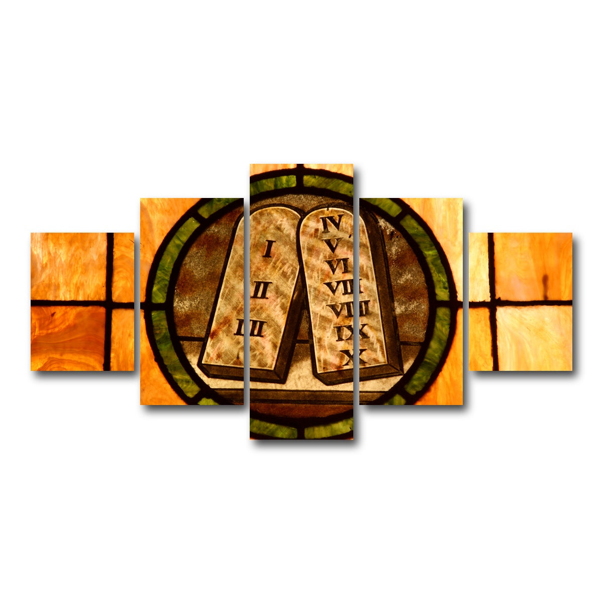 AUTO-MOCKUP WHITE | Ten commandments Crystal art | 5 Piece | Gallery Wrap Canvas | group=5_short