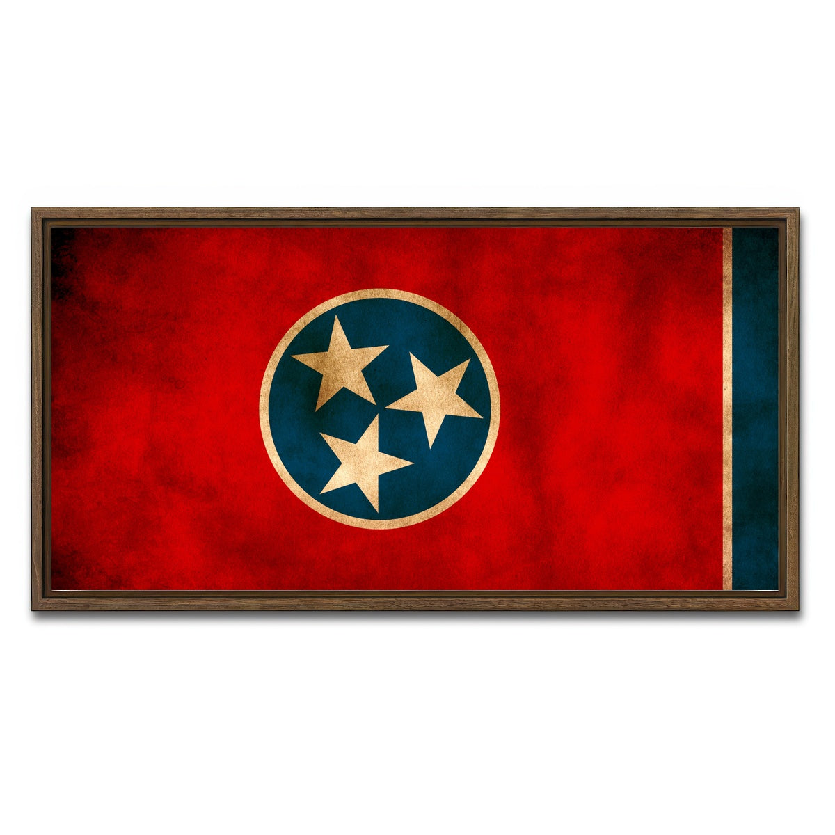 AUTO-MOCKUP WHITE | Tennessee Flag Grunge | 1 Piece | Walnut Framed Canvas | group=2x1