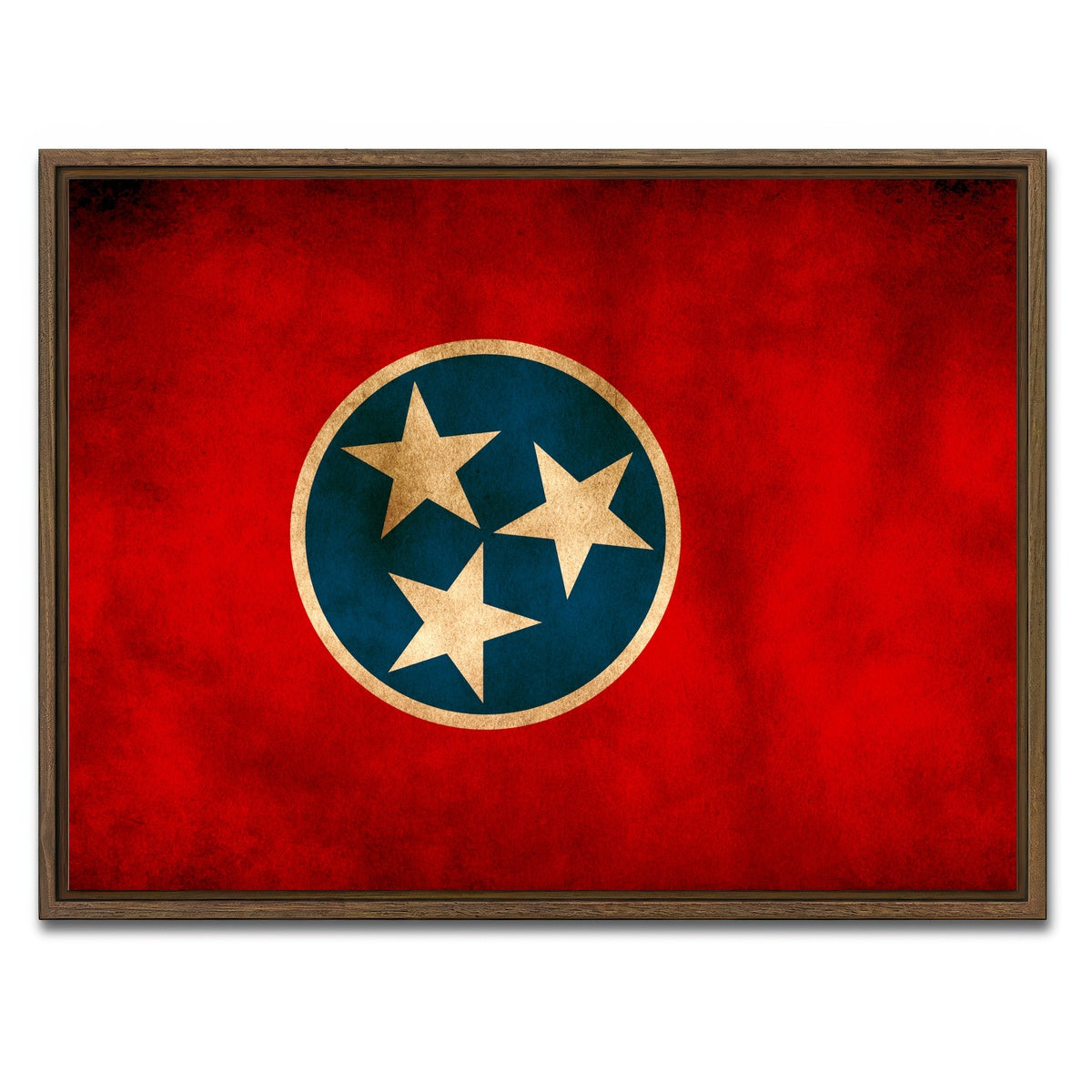 AUTO-MOCKUP WHITE | Tennessee Flag Grunge | 1 Piece | Walnut Framed Canvas | group=4x3