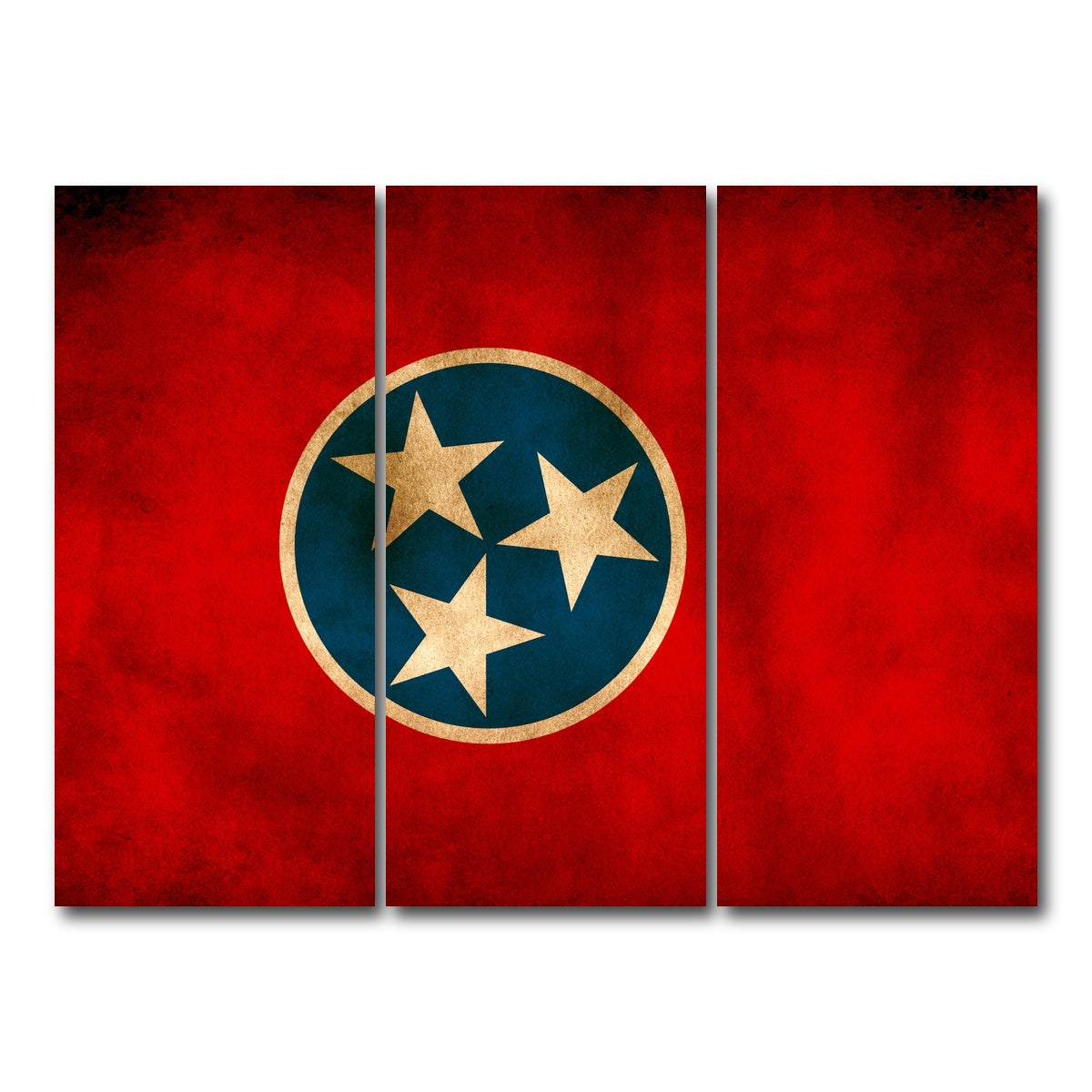 AUTO-MOCKUP WHITE | Tennessee Flag Grunge | 3 Piece | Gallery Wrap Canvas | group=8x18
