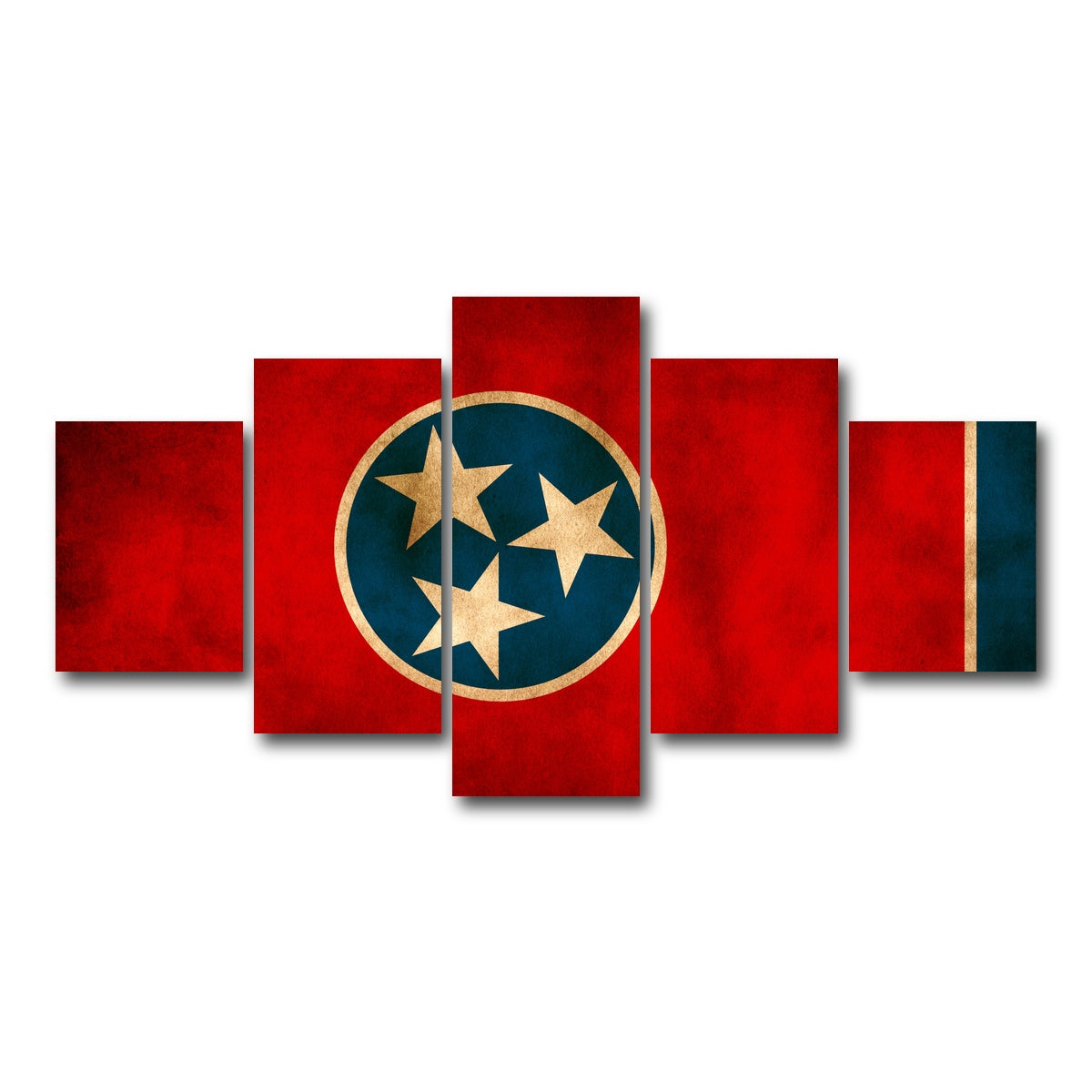 AUTO-MOCKUP WHITE | Tennessee Flag Grunge | 5 Piece | Gallery Wrap Canvas | group=5_short
