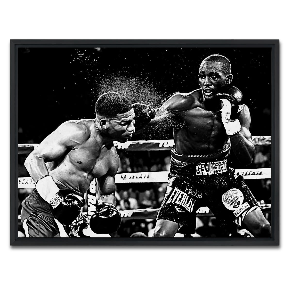 AUTO-MOCKUP WHITE | Terence Crawford Grayscale | 1 Piece | Black Framed Canvas | group=4x3