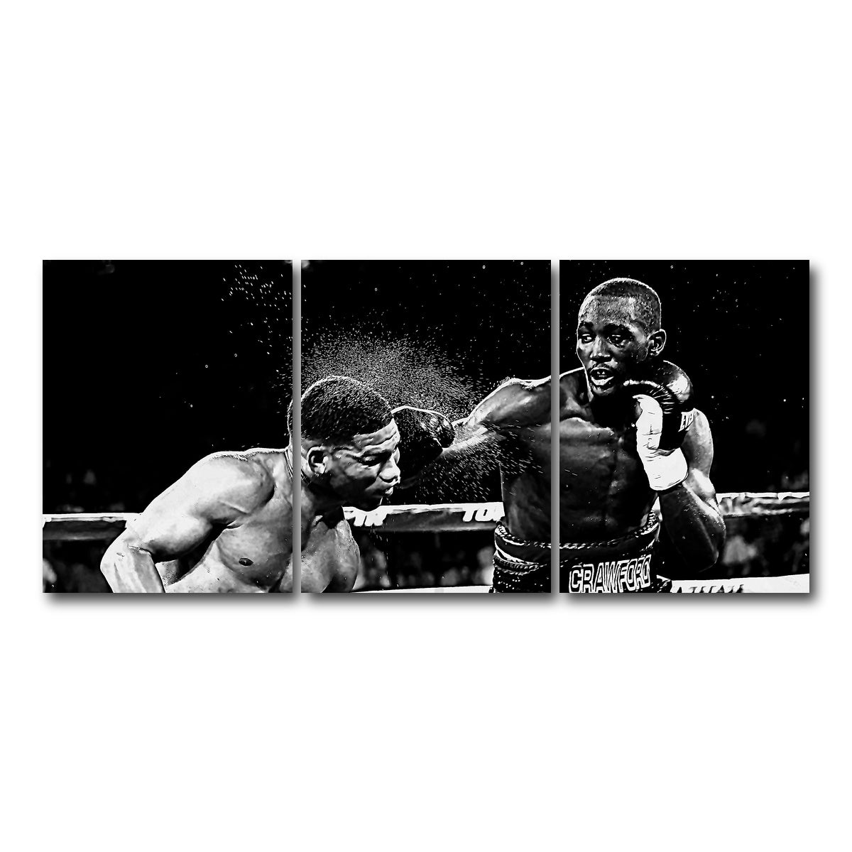 AUTO-MOCKUP WHITE | Terence Crawford Grayscale | 3 Piece | Gallery Wrap Canvas | group=18x24