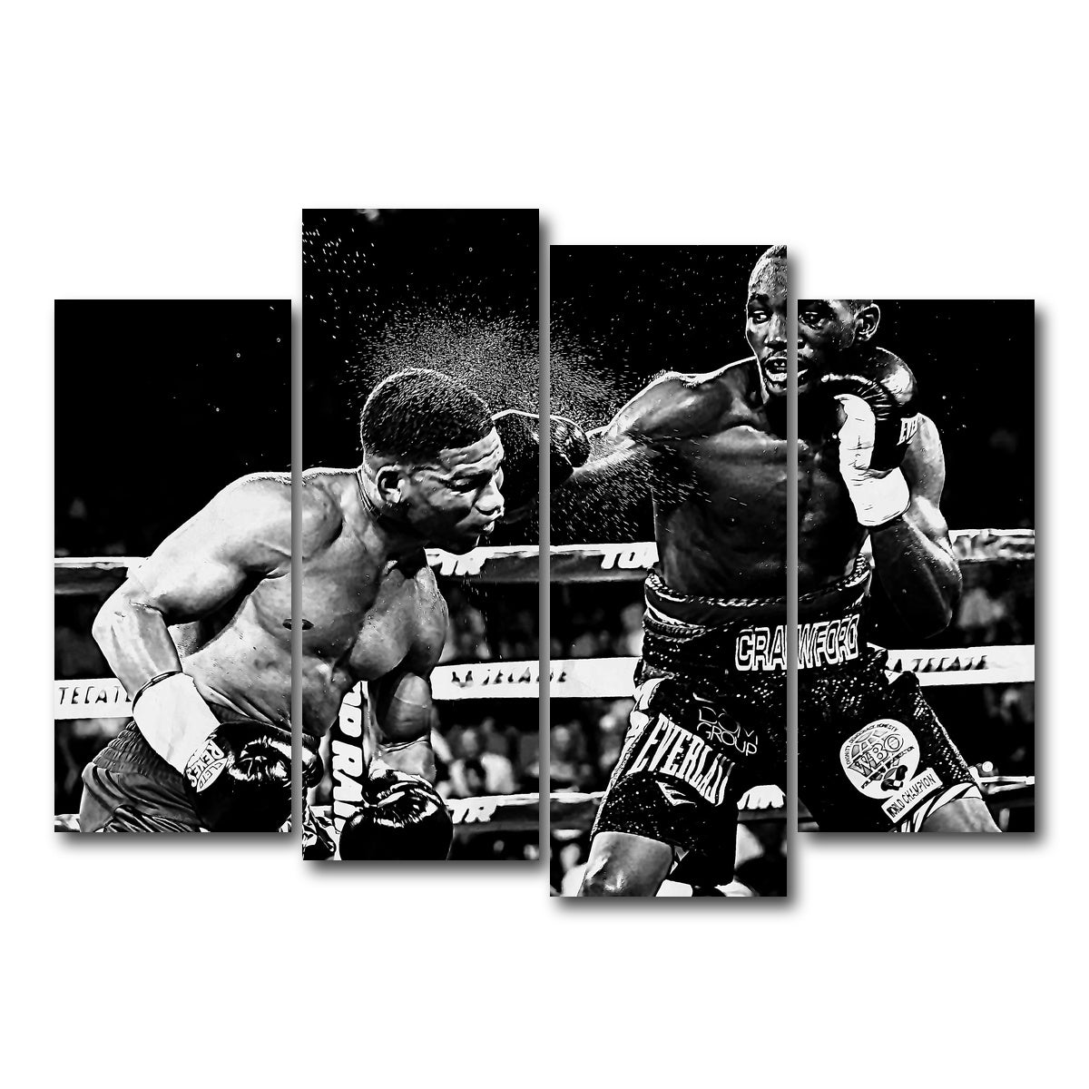 AUTO-MOCKUP WHITE | Terence Crawford Grayscale | 4 Piece | Gallery Wrap Canvas | group=4_normal