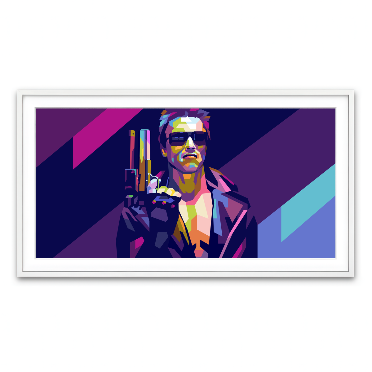 Framed Print 2x1 White