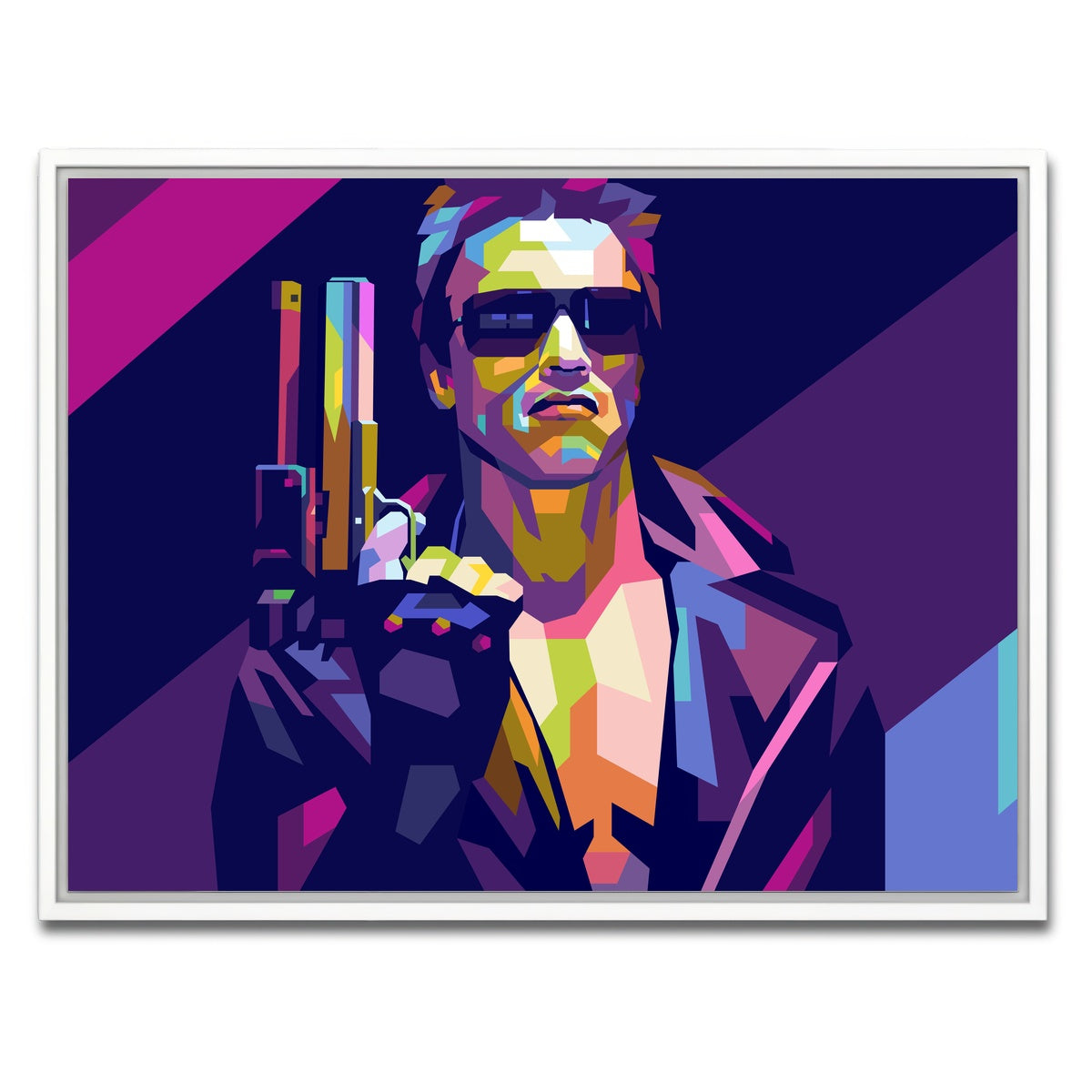 AUTO-MOCKUP WHITE | Terminator Arnold | 1 Piece | White Framed Canvas | group=4x3
