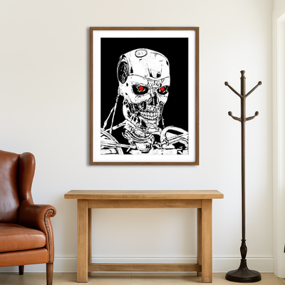 AUTO-MOCKUP ROOM | Terminator Sketch Wall Art